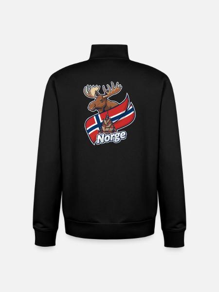 Norway Elk and Church Flag - Unisex Organic Zip Sweatshirt by Stanley/Stella - black