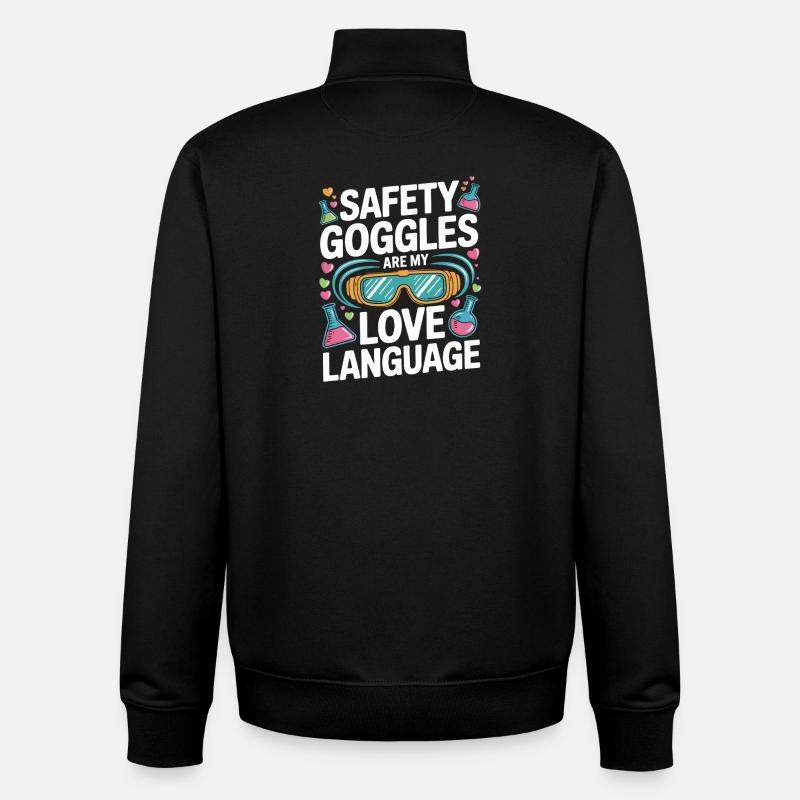 Love Language Safety Goggles - Unisex Organic Zip Sweatshirt von Stanley/Stella - Schwarz