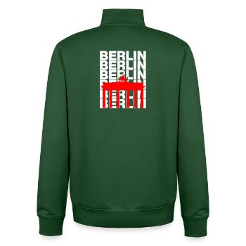 BERLINER TOR, FREIHEIT! DIT IS BERLIN - Unisex Organic Zip Sweatshirt von Stanley/Stella - Flaschengrün - Hinten - AI Model Male 185 dark (185cm)