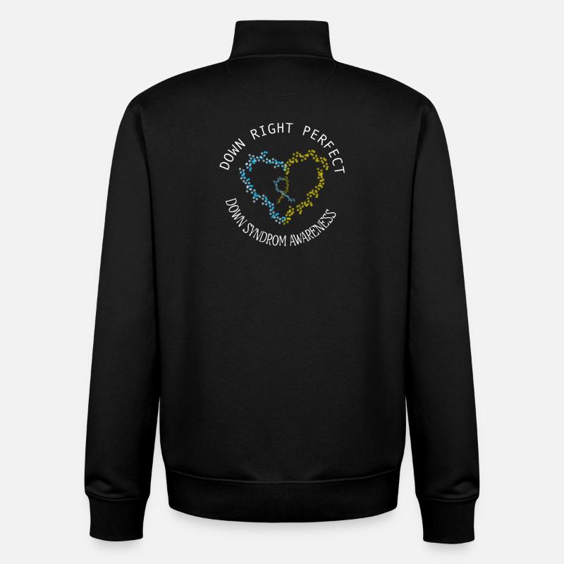 Absolut perfektes Down-Syndrom-Bewusstseins-Herz - Unisex Organic Zip Sweatshirt von Stanley/Stella - Schwarz