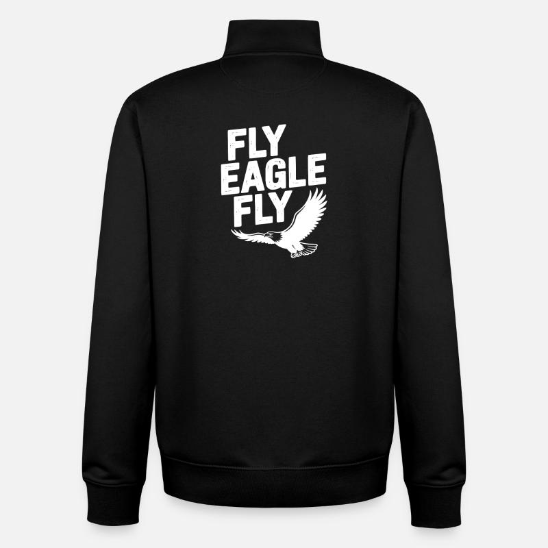 Mouche Aigle Mouche - Sweat zippé unisexe en coton bio Stanley/Stella - noir