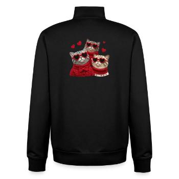 Valentins Katzen Mit Herzbrillen Und Pullis - Unisex Organic Zip Sweatshirt von Stanley/Stella - Schwarz - Hinten - AI Model Male 185 light (185cm)