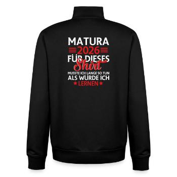Matura 2026 - Unisex Organic Zip Sweatshirt von Stanley/Stella - Schwarz - Hinten - AI Model Male 185 light (185cm)