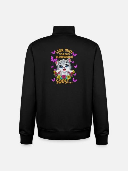 Kätzchen Charm, Achtung Gefährlich! - Unisex Organic Zip Sweatshirt von Stanley/Stella - Schwarz