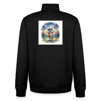Mehni the cowboyKoala - Unisex Organic Zip Sweatshirt by Stanley/Stella - black - Back - AI Model Male 185 light (185cm)