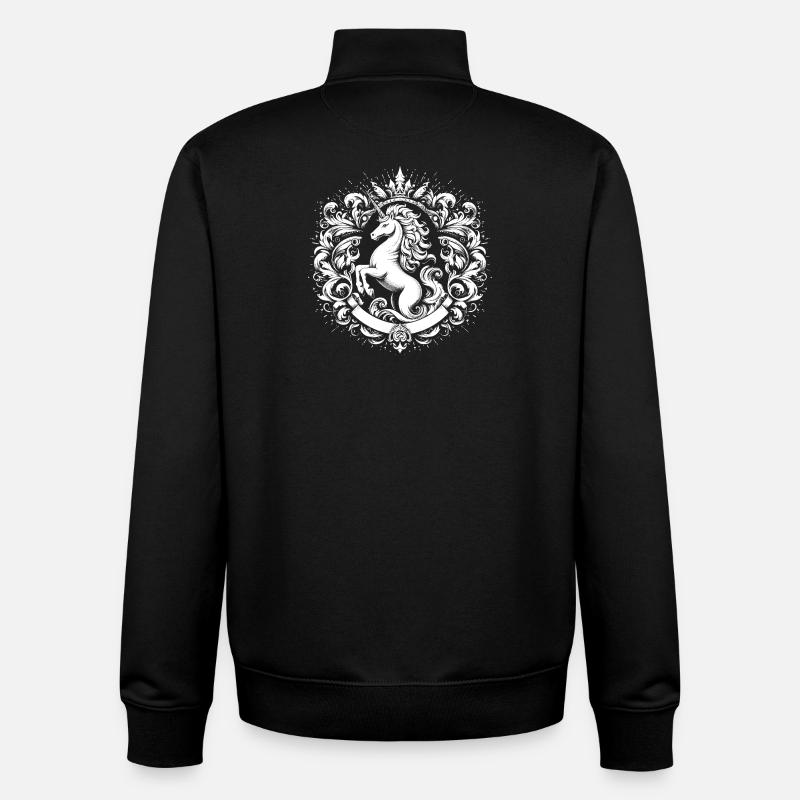 Einhorn Wappen - Unisex Organic Zip Sweatshirt von Stanley/Stella - Schwarz