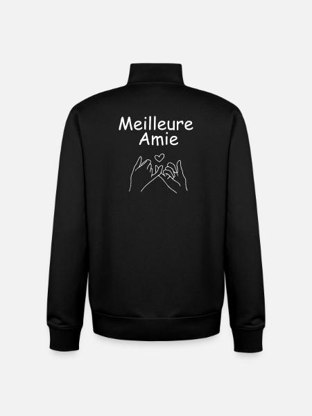 Bester Freund Herz und Hand - Unisex Organic Zip Sweatshirt von Stanley/Stella - Schwarz