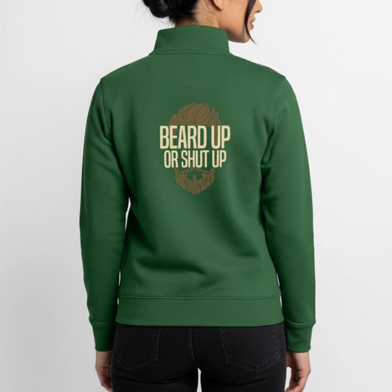 Bart hoch oder halt den Mund Unisex Organic Zip Sweatshirt von Stanley/Stella