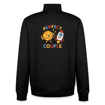 Perfect Couple: Planet and Rocket Adventure - Unisex Organic Zip Sweatshirt by Stanley/Stella - black - Back - AI Model Male 185 light (185cm)