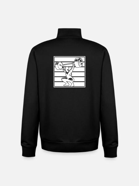 Powerlifting Bodybuilder Weightlifter Gym - Unisex Organic Zip Sweatshirt by Stanley/Stella - black