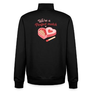 Perfekt passendes Herz-Bonbon-Liebesdesign - Unisex Organic Zip Sweatshirt von Stanley/Stella - Schwarz - Hinten - AI Model Male 185 light (185cm)