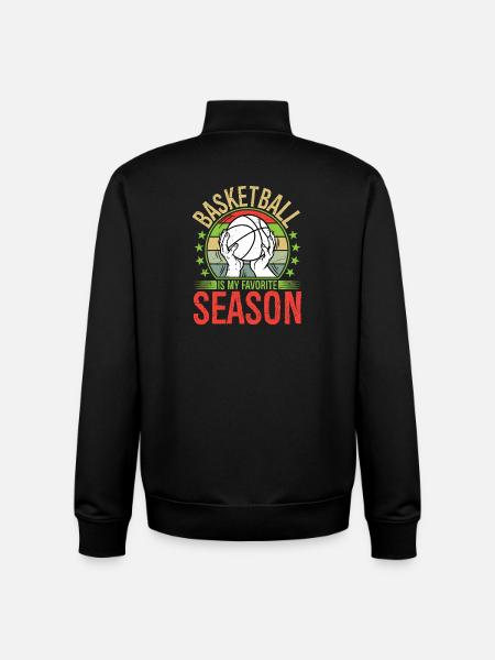 Le basket est ma saison préférée - Sweat zippé unisexe en coton bio Stanley/Stella - noir