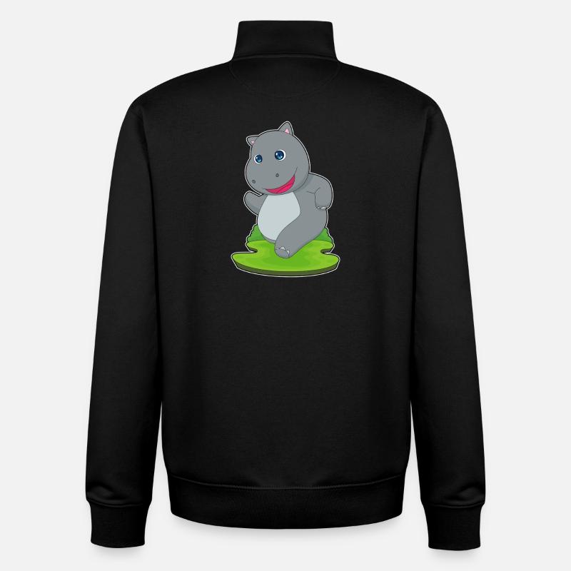 Nilpferd Jogger Joggen Sport - Unisex Organic Zip Sweatshirt von Stanley/Stella - Schwarz