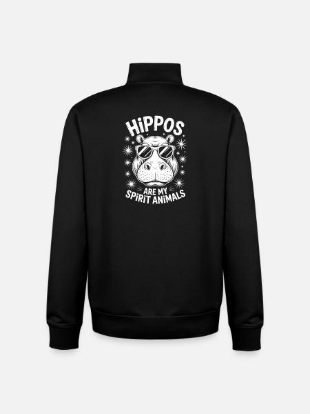 Nilpferd Sprüche Flusspferd Witz Nilpferd Geschenk - Unisex Organic Zip Sweatshirt von Stanley/Stella - Schwarz