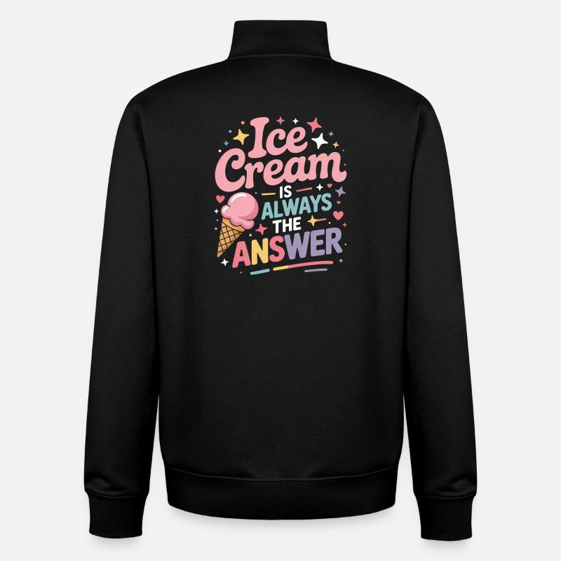 eiscreme Sprüche Eis Lustiges Kayak Geschenk - Unisex Organic Zip Sweatshirt von Stanley/Stella - Schwarz
