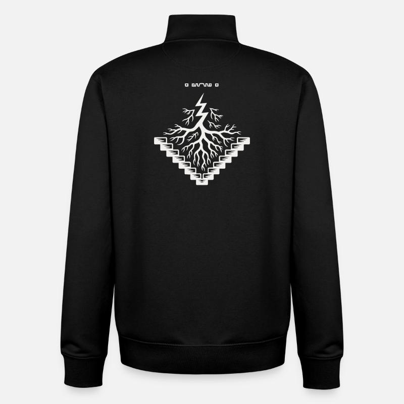 Rooted Staircase Tree - Unisex Organic Zip Sweatshirt by Stanley/Stella - black