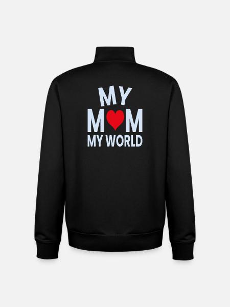 Meine Mama Mein Weltherz - Unisex Organic Zip Sweatshirt von Stanley/Stella - Schwarz