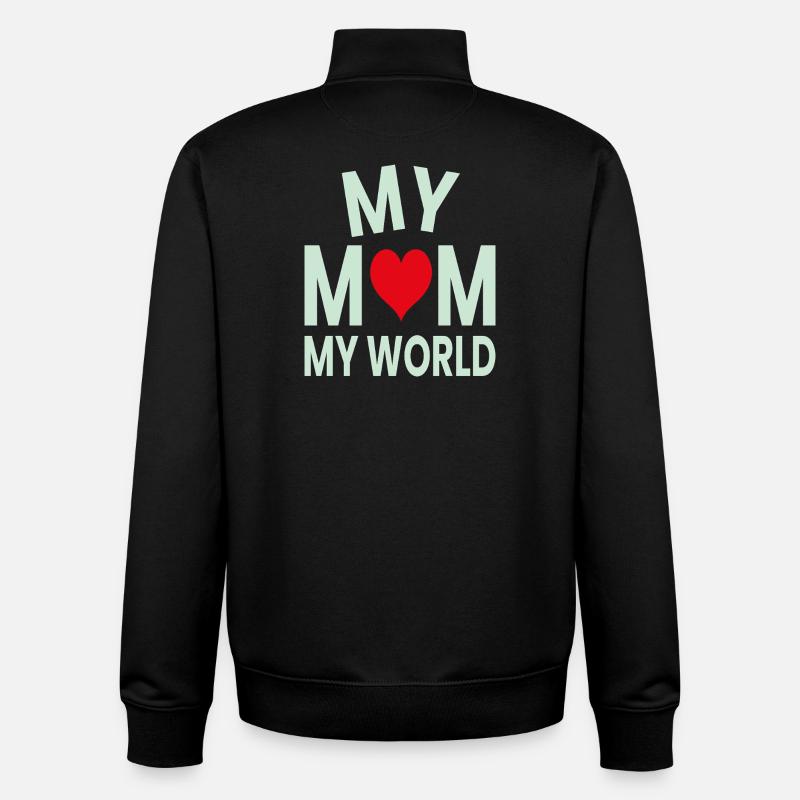 Ma mère, mon cœur du monde, - Sweat zippé unisexe en coton bio Stanley/Stella - noir