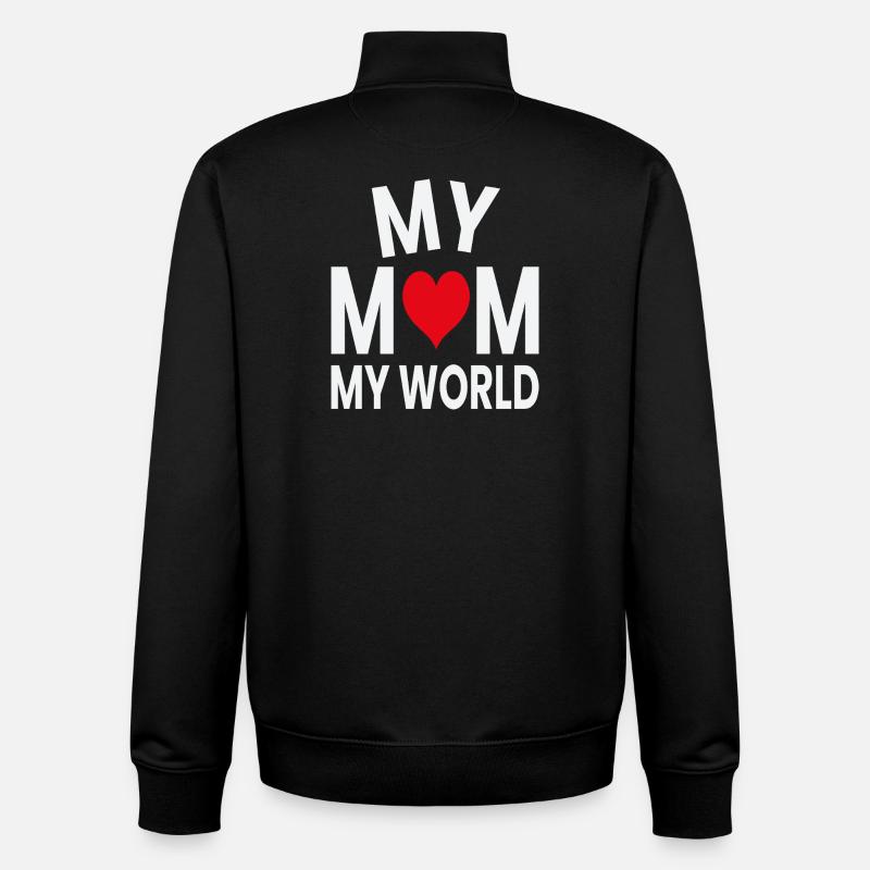 Ma mère, mon cœur du monde, - Sweat zippé unisexe en coton bio Stanley/Stella - noir