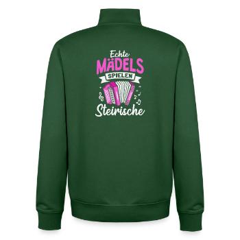 Styrian Accordion Girls Accordion - Unisex Organic Zip Sweatshirt by Stanley/Stella - bottle green - Back - AI Model Male 185 dark (185cm)