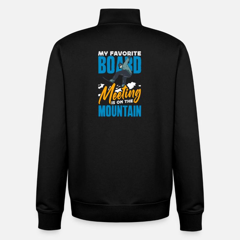 Télésiège de réunion de snowboard snowboard - Sweat zippé unisexe en coton bio Stanley/Stella - noir