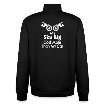 Sim-Rig kostet mehr als mein Auto - Unisex Organic Zip Sweatshirt von Stanley/Stella - Schwarz - Hinten - AI Model Male 185 light (185cm)