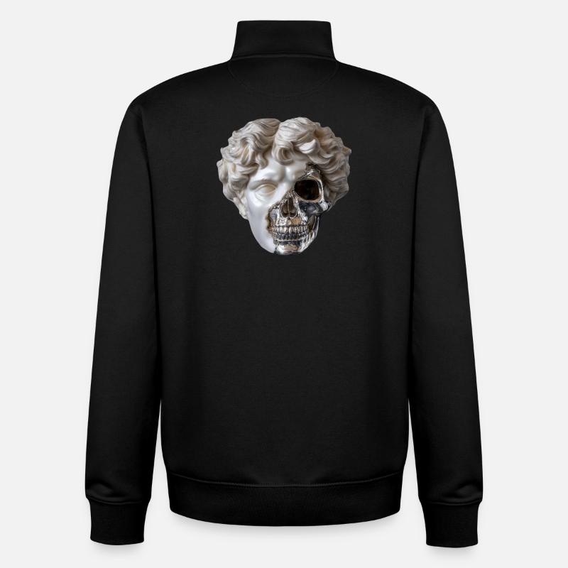 Le classique rencontre le crâne en acier - Sweat zippé unisexe en coton bio Stanley/Stella - noir