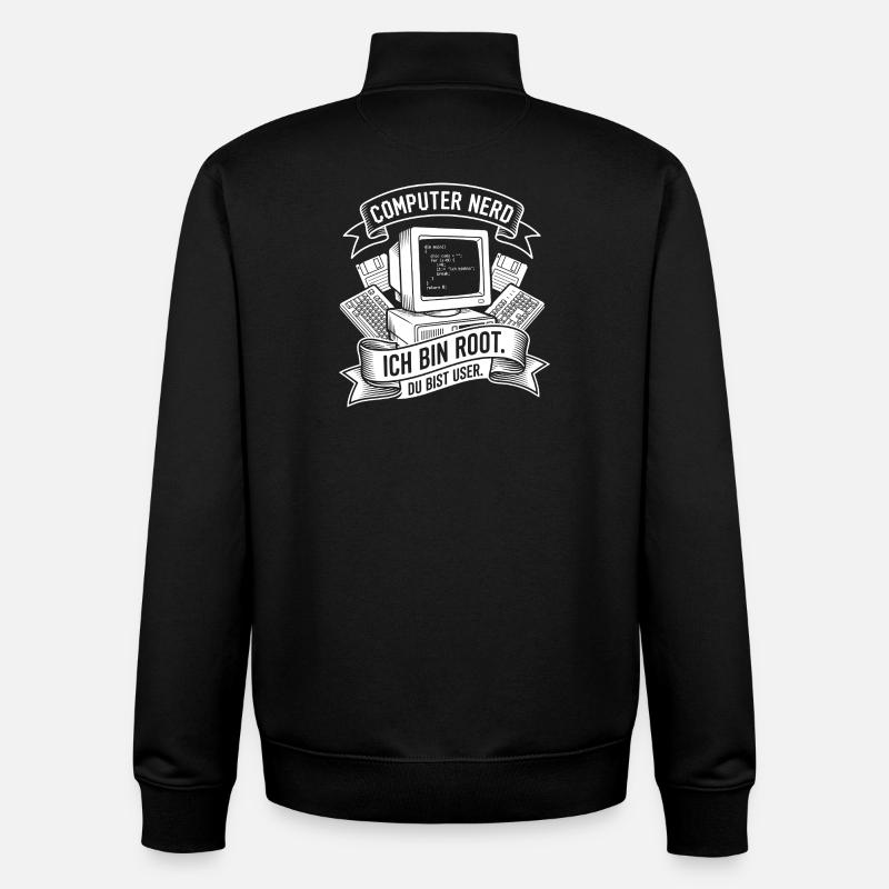 I'm a Root Computer Nerd - Unisex Organic Zip Sweatshirt by Stanley/Stella - black