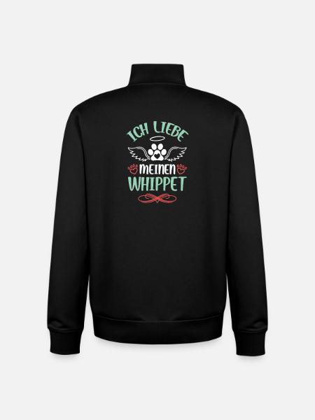 WhippetLove with wings - Unisex Organic Zip Sweatshirt by Stanley/Stella - black