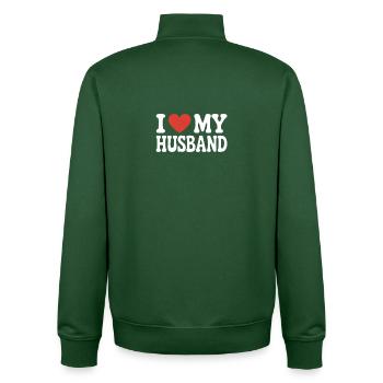 Ich liebe meinen Mann - Unisex Organic Zip Sweatshirt von Stanley/Stella - Flaschengrün - Hinten - AI Model Male 185 dark (185cm)