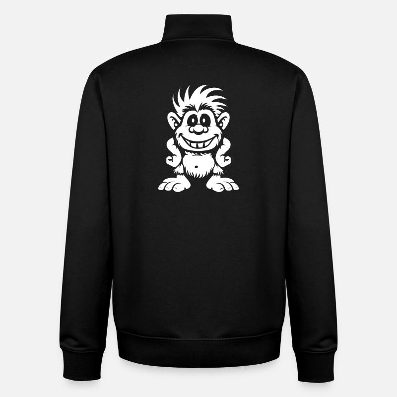 TROLL - Sweat zippé unisexe en coton bio Stanley/Stella - noir