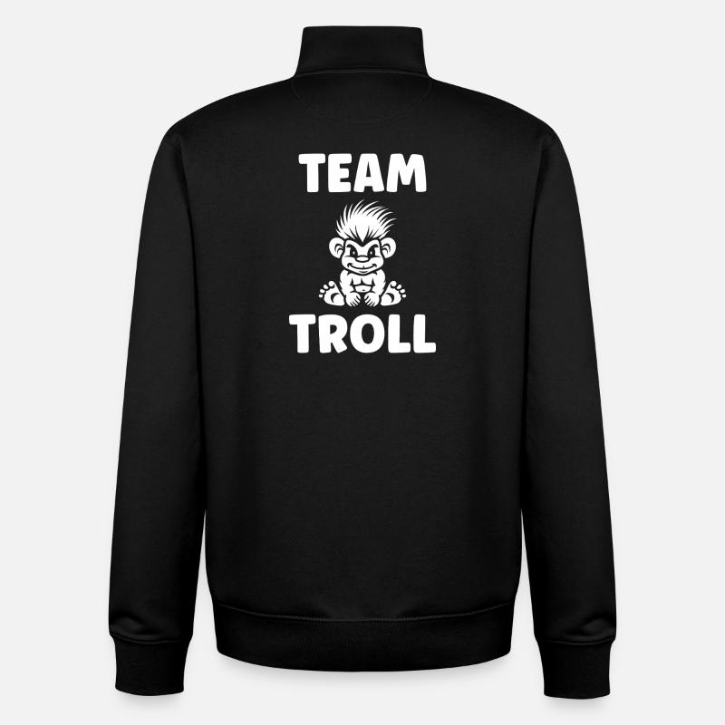Troll  - Sweat zippé unisexe en coton bio Stanley/Stella - noir