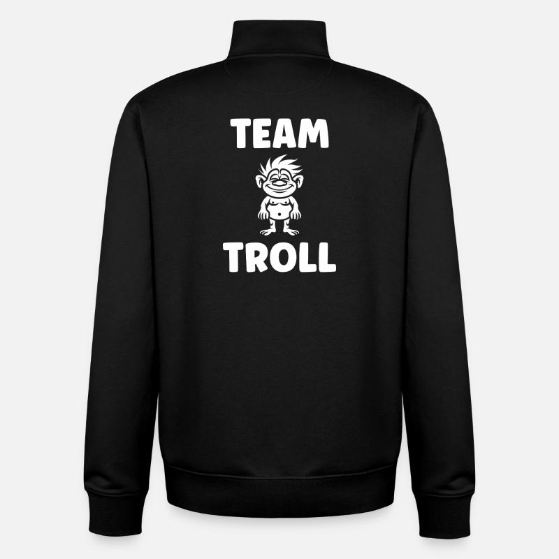 Troll  - Sweat zippé unisexe en coton bio Stanley/Stella - noir