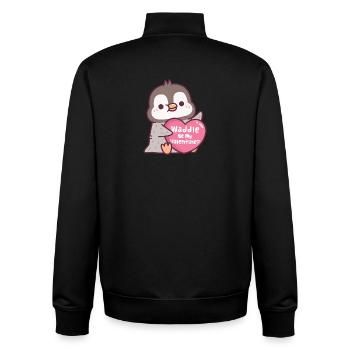 Mignon manchot au cœur Dandine Sois ma Saint-Valentin - Sweat zippé unisexe en coton bio Stanley/Stella - noir - Dos - AI Model Male 185 light (185cm)