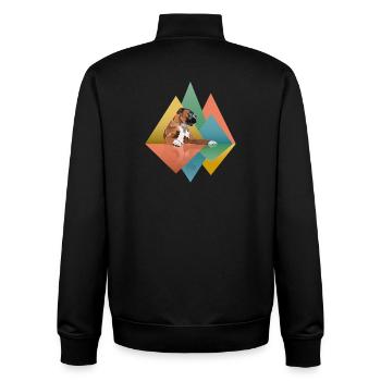 Boxer Dog Geometric - Unisex Organic Zip Sweatshirt von Stanley/Stella - Schwarz - Hinten - AI Model Male 185 light (185cm)