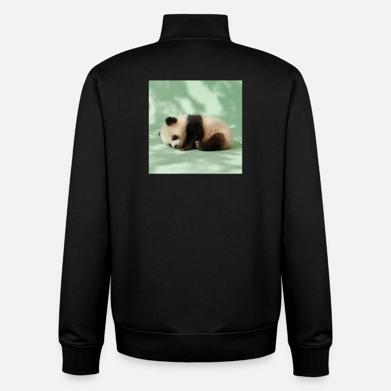 264 pandas - Sweat zippé unisexe en coton bio Stanley/Stella - noir