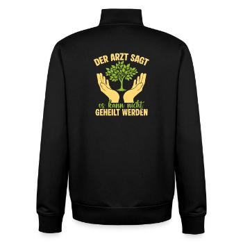 Le taux des travailleurs sociaux ne peut pas être guéri - Sweat zippé unisexe en coton bio Stanley/Stella - noir - Dos - AI Model Male 185 light (185cm)