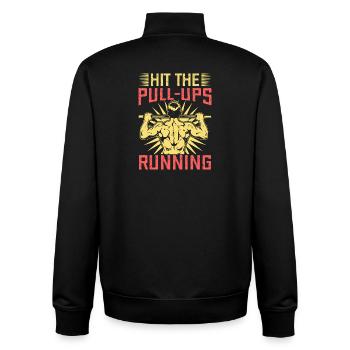 Fitness Fanatics Hit The Pull-Ups Running - Unisex Organic Zip Sweatshirt by Stanley/Stella - black - Back - AI Model Male 185 light (185cm)