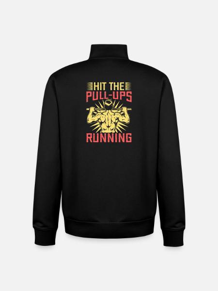 Fitness Fanatics Hit The Pull-Ups Running - Unisex Organic Zip Sweatshirt by Stanley/Stella - black