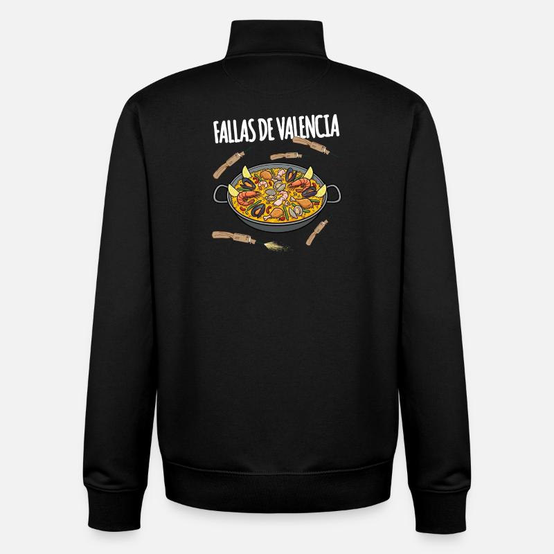 Fallas De Valencia Paella - Sweat zippé unisexe en coton bio Stanley/Stella - noir