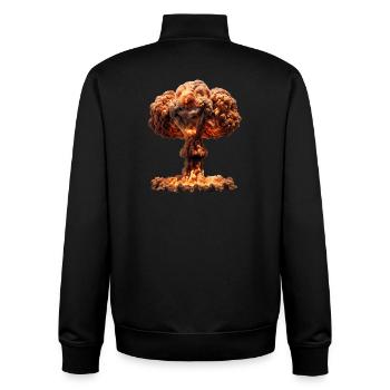 The power of atoms - Unisex Organic Zip Sweatshirt by Stanley/Stella - black - Back - AI Model Male 185 light (185cm)