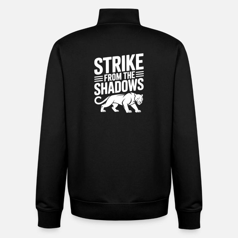 Frappe dans l’ombre - Sweat zippé unisexe en coton bio Stanley/Stella - noir