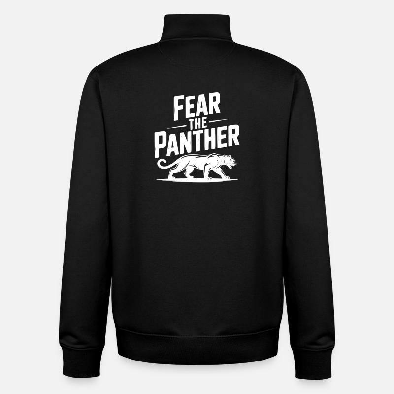 Crainte de la Panthère - Sweat zippé unisexe en coton bio Stanley/Stella - noir
