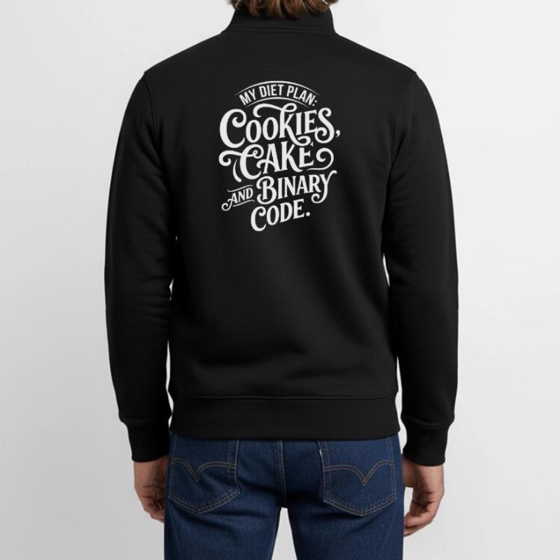 Cookies Cake Binary Code Design Unisex Organic Zip Sweatshirt by Stanley/Stella
