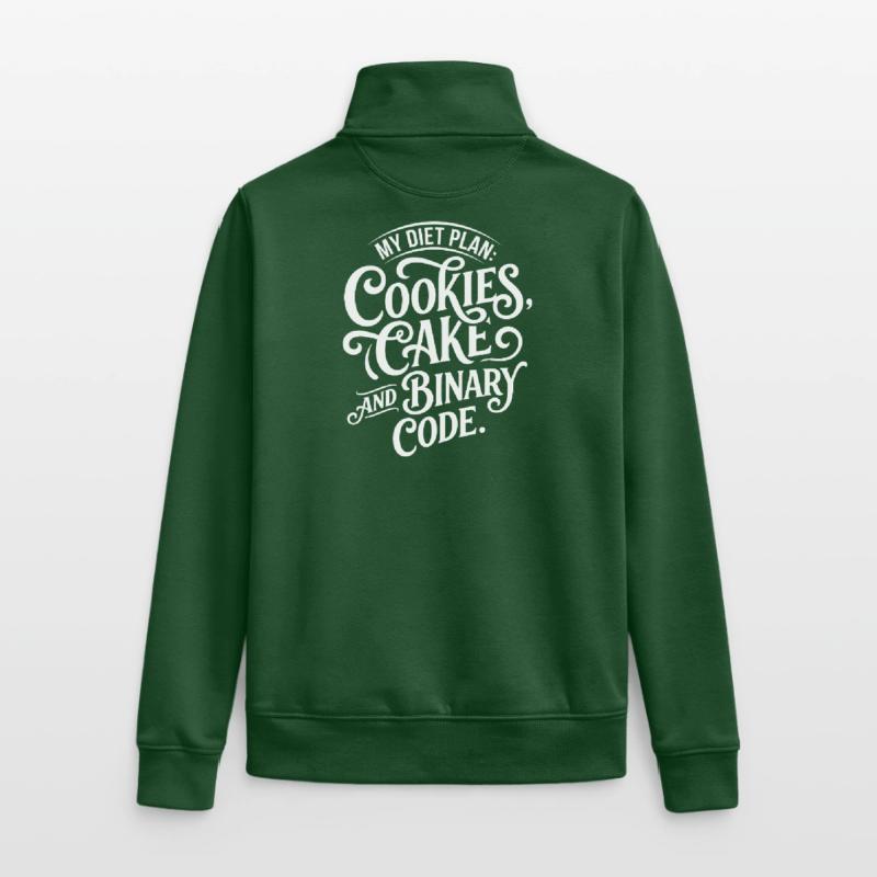 Cookies Cake Binary Code Design Unisex Organic Zip Sweatshirt by Stanley/Stella