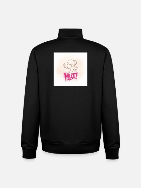Courage! Graffiti Woman Silhouette - Unisex Organic Zip Sweatshirt by Stanley/Stella - black