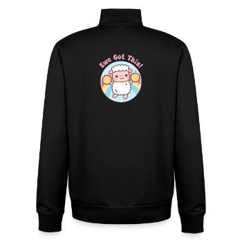 Süßes Schaf-Schaf hat dieses lustige motivierende Wortspiel bekommen - Unisex Organic Zip Sweatshirt von Stanley/Stella - Schwarz - Hinten - AI Model Male 185 light (185cm)