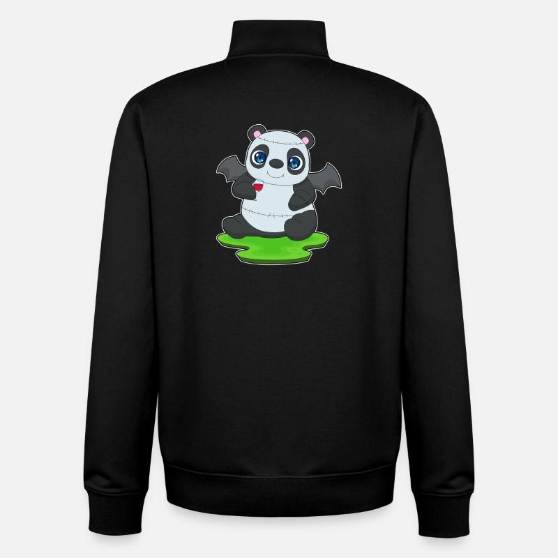 Panda Vampire d’Halloween - Sweat zippé unisexe en coton bio Stanley/Stella - noir