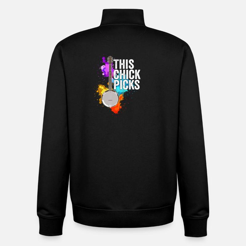 Banjo This Chick Picks - Unisex Organic Zip Sweatshirt by Stanley/Stella - black