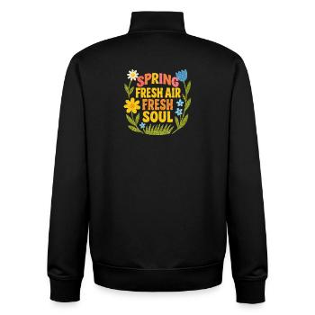 Citation de printemps - Sweat zippé unisexe en coton bio Stanley/Stella - noir - Dos - AI Model Male 185 light (185cm)